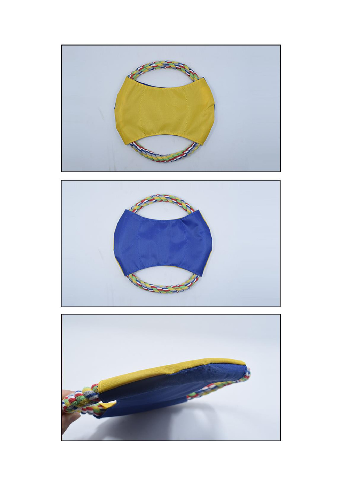 Manufacturers direct sales pet cotton rope Frisbee toys dog throwing training pet Frisbee bite resistant teeth cotton rope toys Item Picture