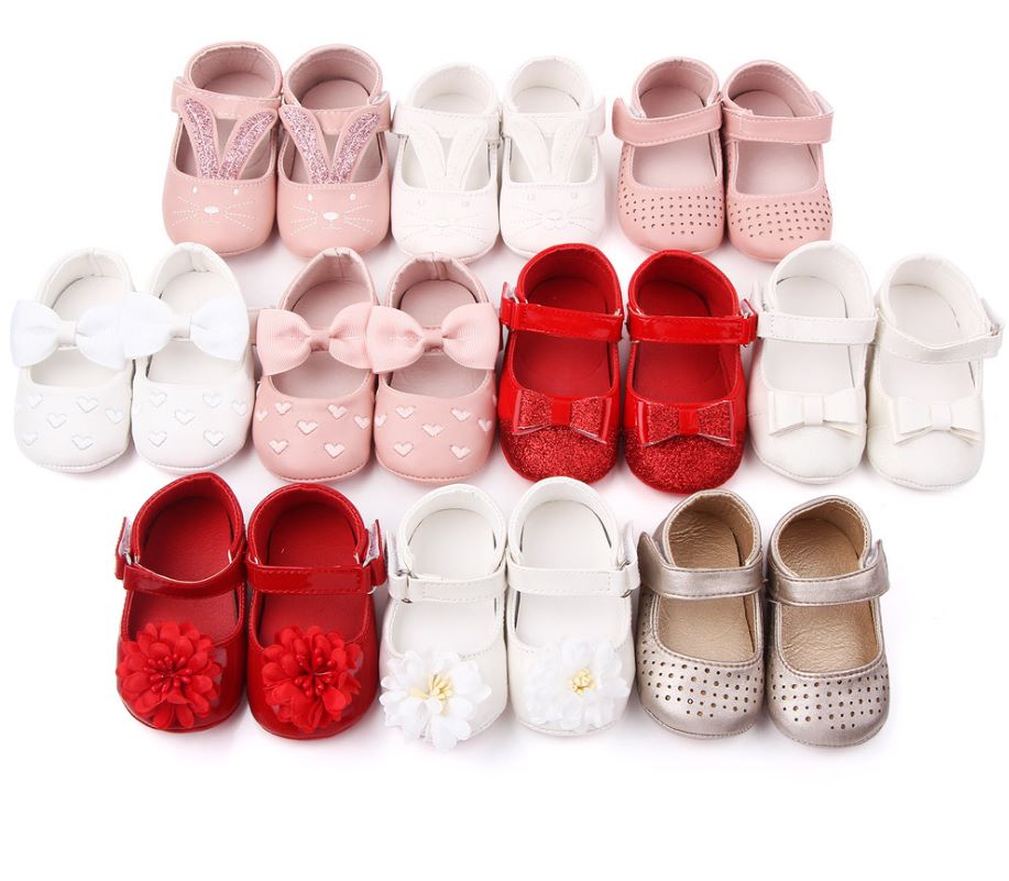 Baby girl shoes bowknot Princess Shoes Baby girl shoes soft soles don't drop shoes Toddler shoes breathable full figure