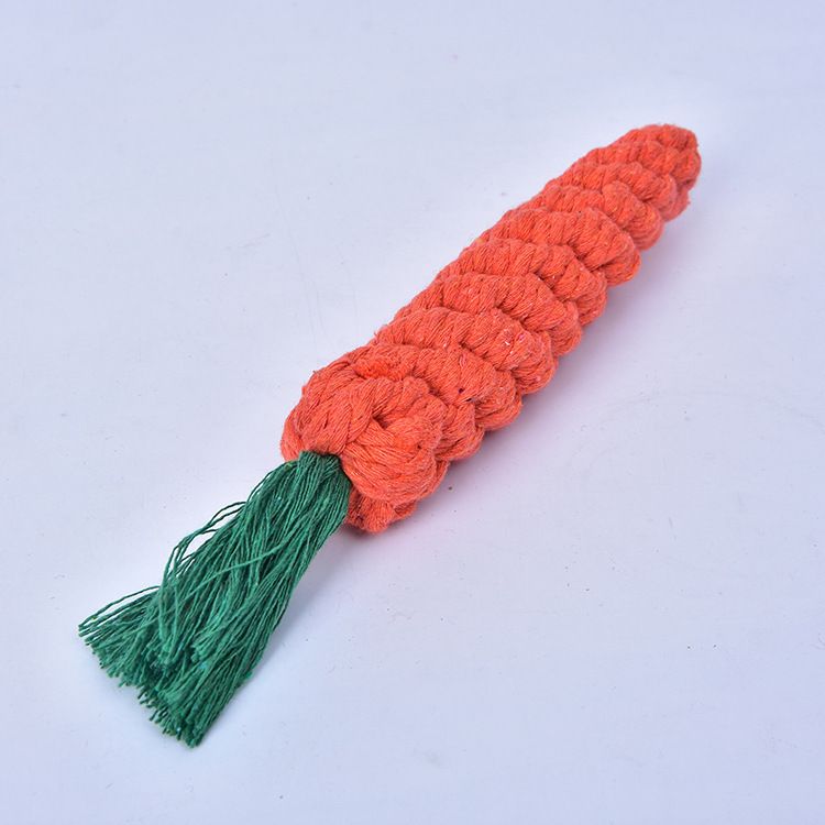 Pet carrot toys braided teeth cleaning teeth grinding cotton rope dog bite toy pet supplies manufacturers Item Picture