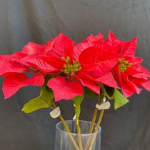 Yiwu Selection Christmas flowers imitation Christmas red manufacturers direct Christmas decorations fake flowers home decoration artificial flowers