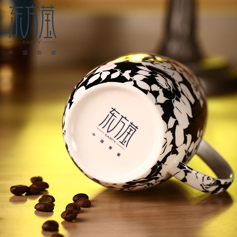 Dongfangying Bone China Lid Cup Urban Rose Item Picture