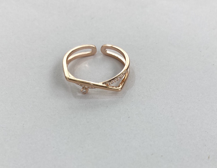 铜镶锆石戒指韩版女戒东大门1631D细节图