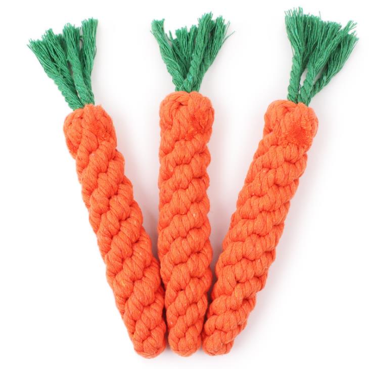 Pet carrot toys braided teeth cleaning teeth grinding cotton rope dog bite toy pet supplies manufacturers full figure