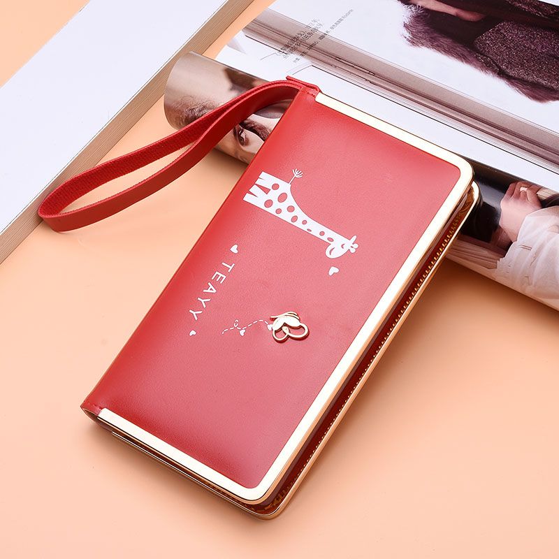 New ladies long wallet Korean version of simple joker fashion phnom Penh single zipper mobile phone bag manufacturers direct sale full figure