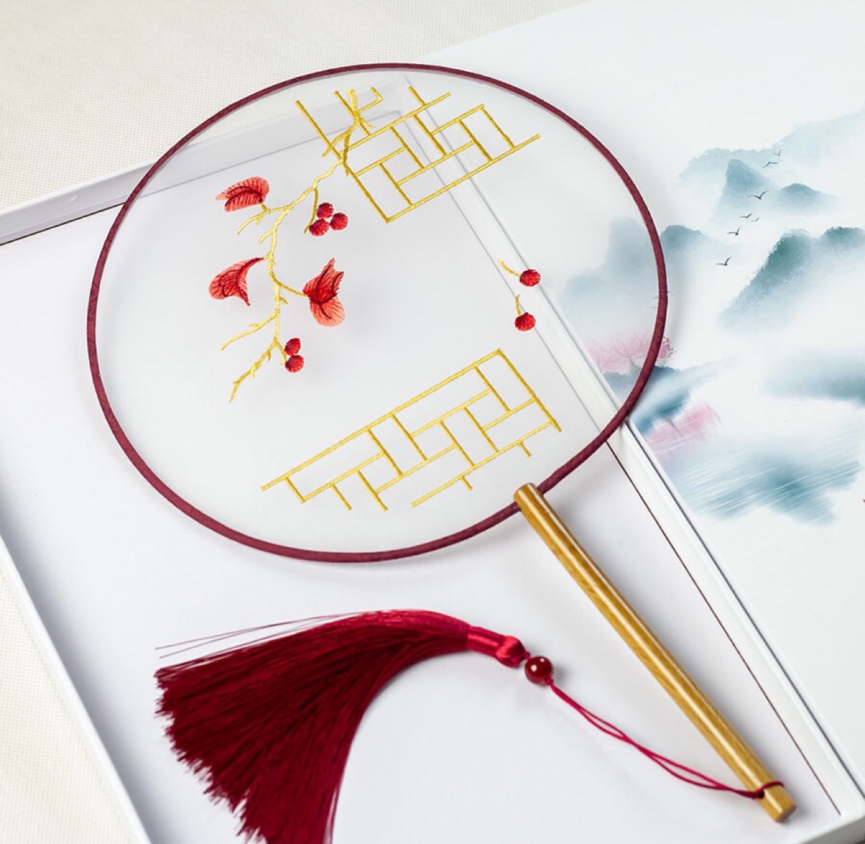 古风真丝团扇宫廷扇圆扇子双面刺绣扇高档女扇工艺扇摆设扇古装扇详情图10