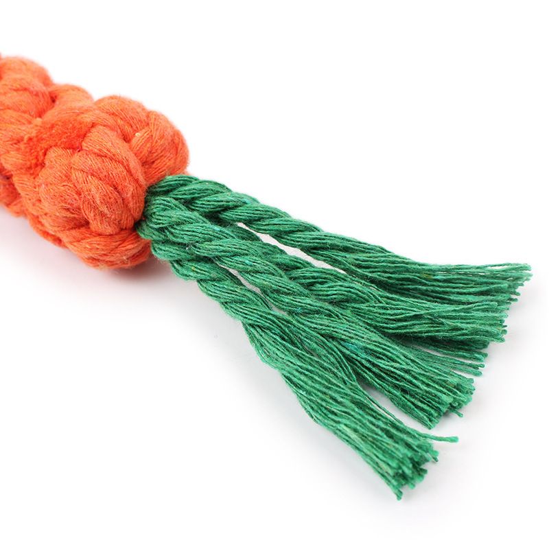 Pet carrot toys braided teeth cleaning teeth grinding cotton rope dog bite toy pet supplies manufacturers Application Scenario