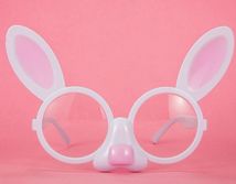 兔子派对眼镜粉色白兔面具眼镜复活节派对搞怪眼镜聚会