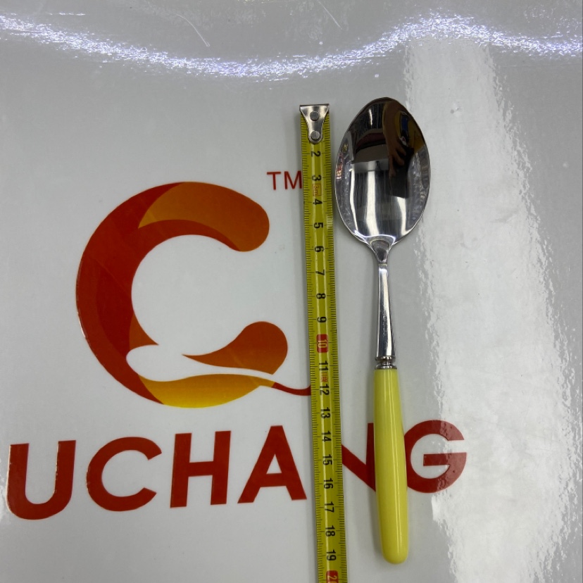仿陶瓷多色不锈钢刀叉勺大勺小勺冰勺水果叉细节图