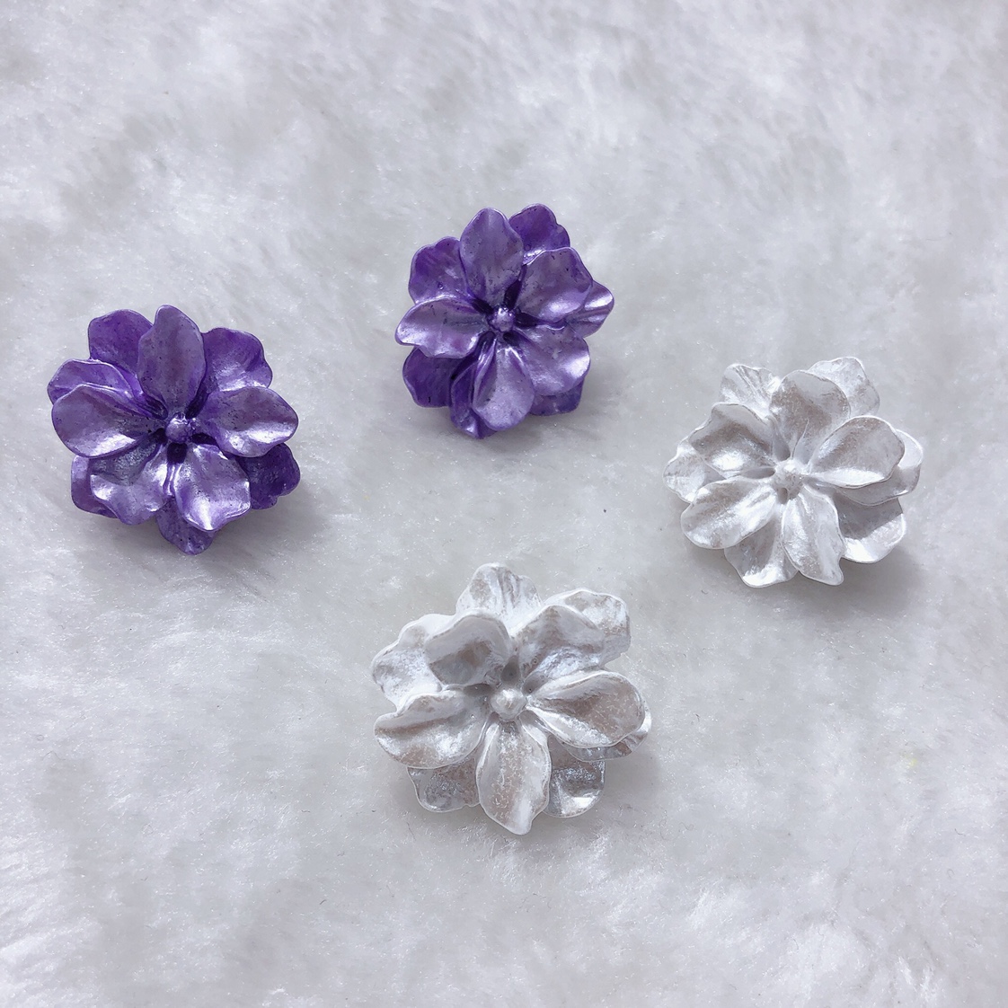 Hot style fashion trend with purple shell flower for ladies jewelry earrings thumbnail