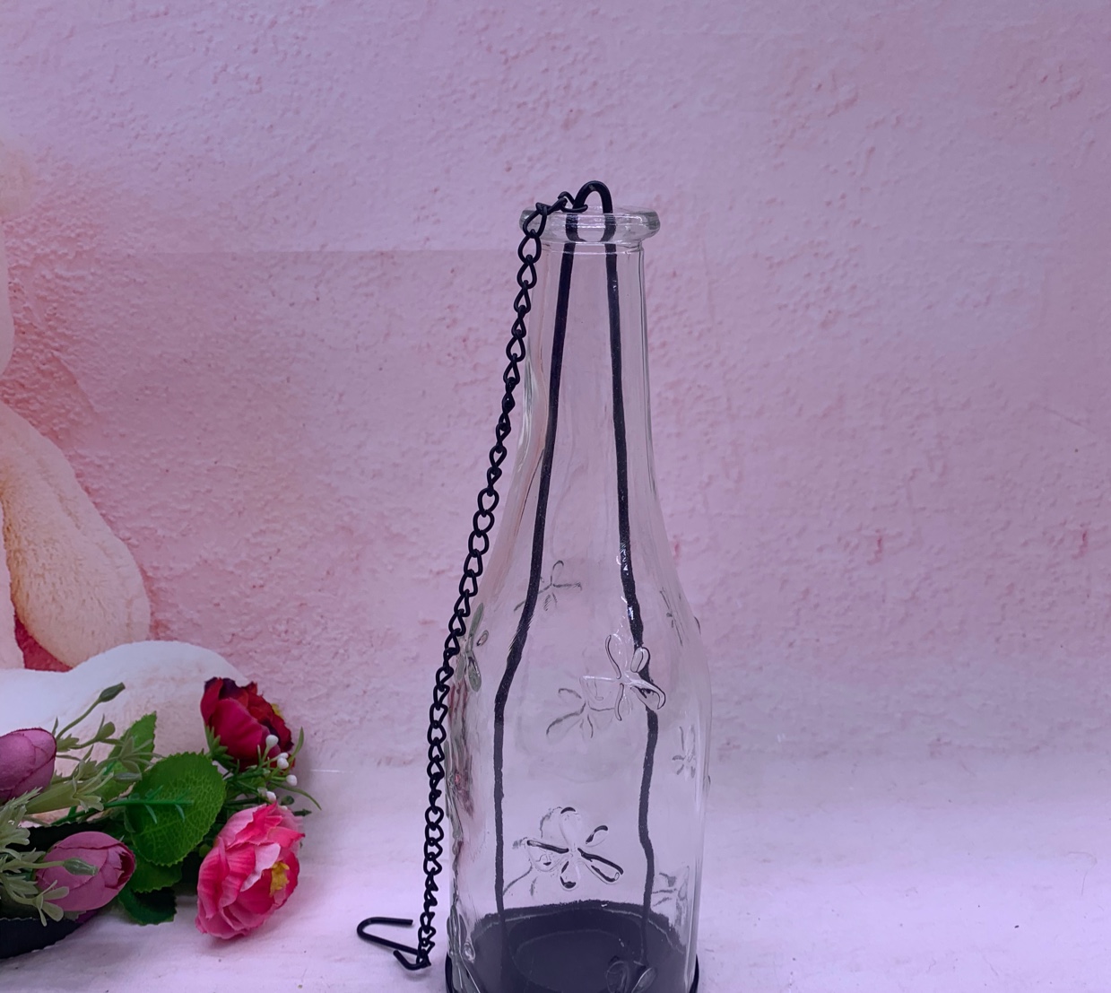 Creative decorative glass candlestick glass craft decorations thumbnail