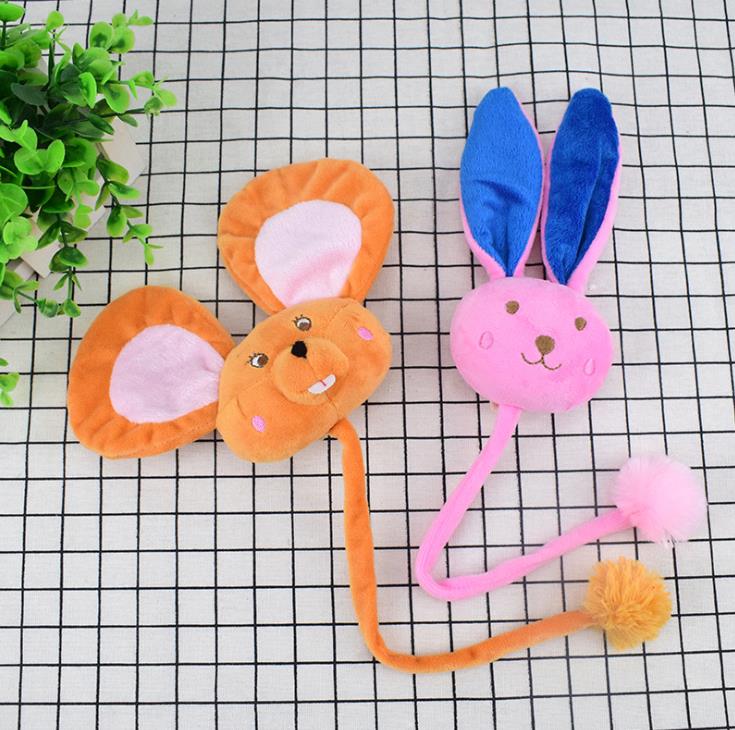 New hot pet cat toys including catnip cartoon mouse rabbit tease cat long rope toy manufacturers wholesale details Picture