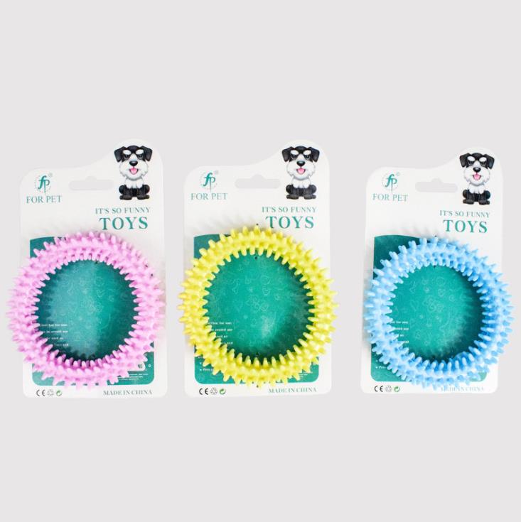 Manufacturers direct sales pet toys TPR molar ring toy Macaron TPR ring dog toy Specification drawing