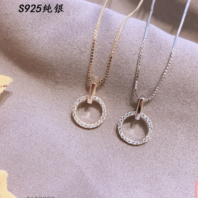 s925 sterling silver inlaid fashion necklace thumbnail