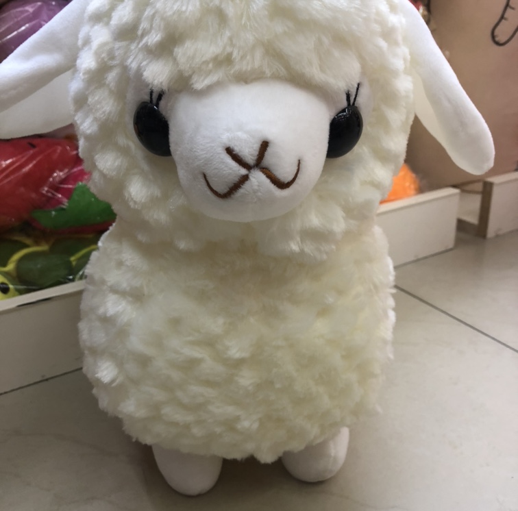 Little white wool stuffed toy doll thumbnail