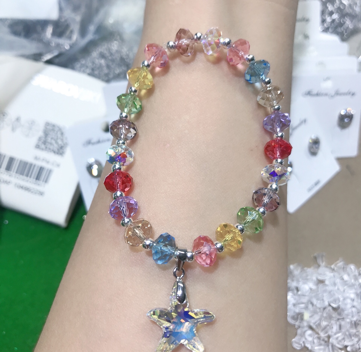 Swarovski crystal starfish bracelet thumbnail
