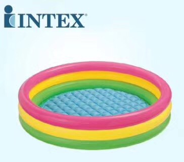 INTEX 58924 Fluorescent three-ring inflatable water Pool PVC Children's water Pool Infant and toddler swimming pool details Picture