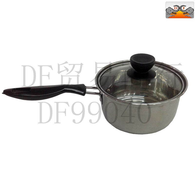 DF99040 Single handle milk pan Glass lid stainless steel milk pan DF TRADING HOUSE