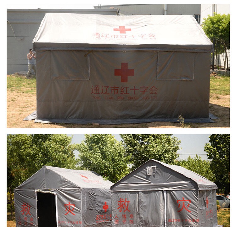 3.2x3.7x2.66M救灾帐篷、红十字会救灾帐篷，符合国家民政局、红十字会救灾标准。产品图