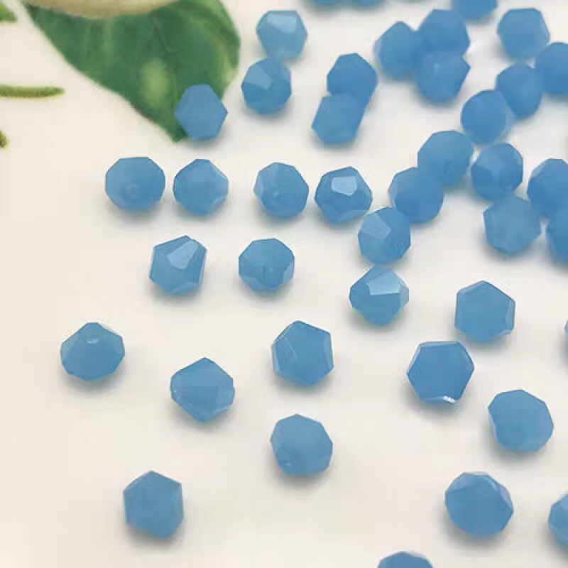 diy古风发簪配件玻璃串珠材料4mm菱形珠子尖珠图