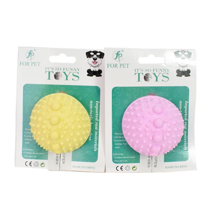 Manufacturers direct sales of pet toys Macaron TPR bite resistant spherical with thorns leakage ball dog teeth leakage ball Application Scenario