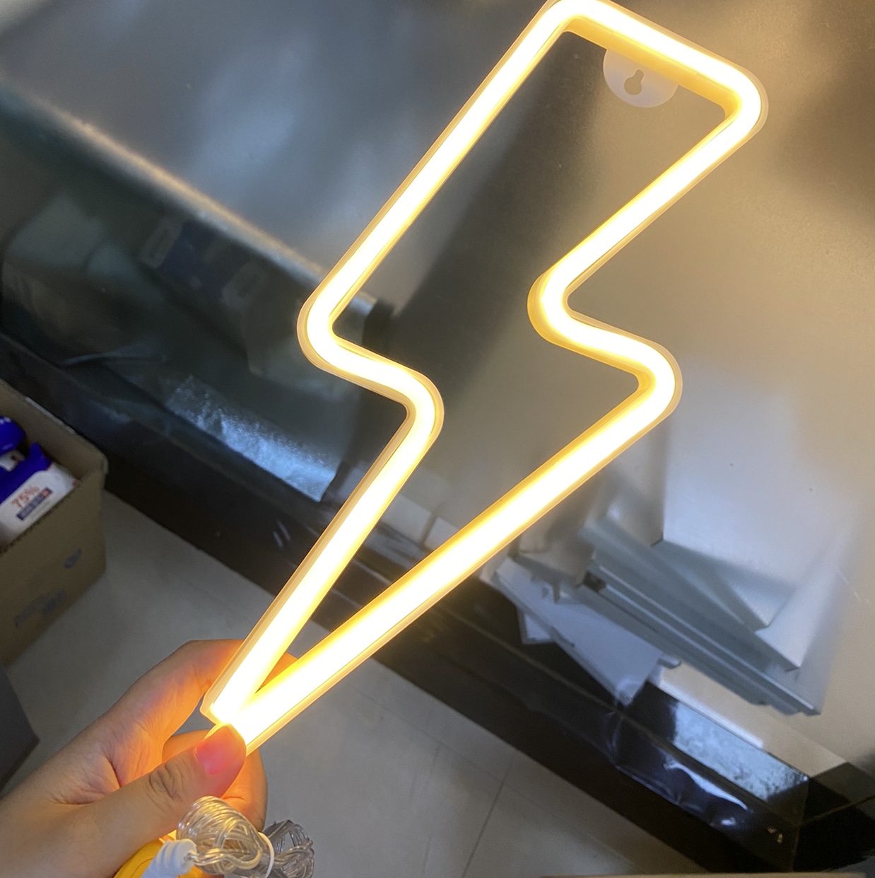 网红挂式闪电霓虹灯ins北欧风细节图