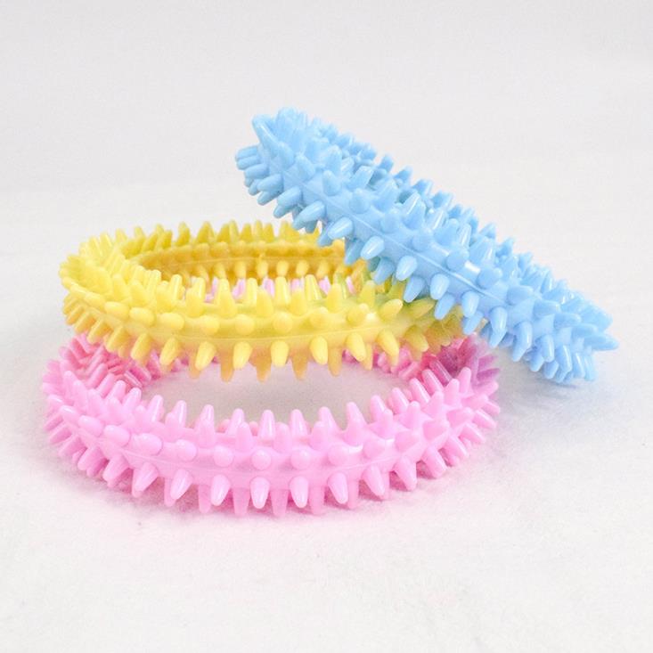 Manufacturers direct sales pet toys TPR molar ring toy Macaron TPR ring dog toy details Picture