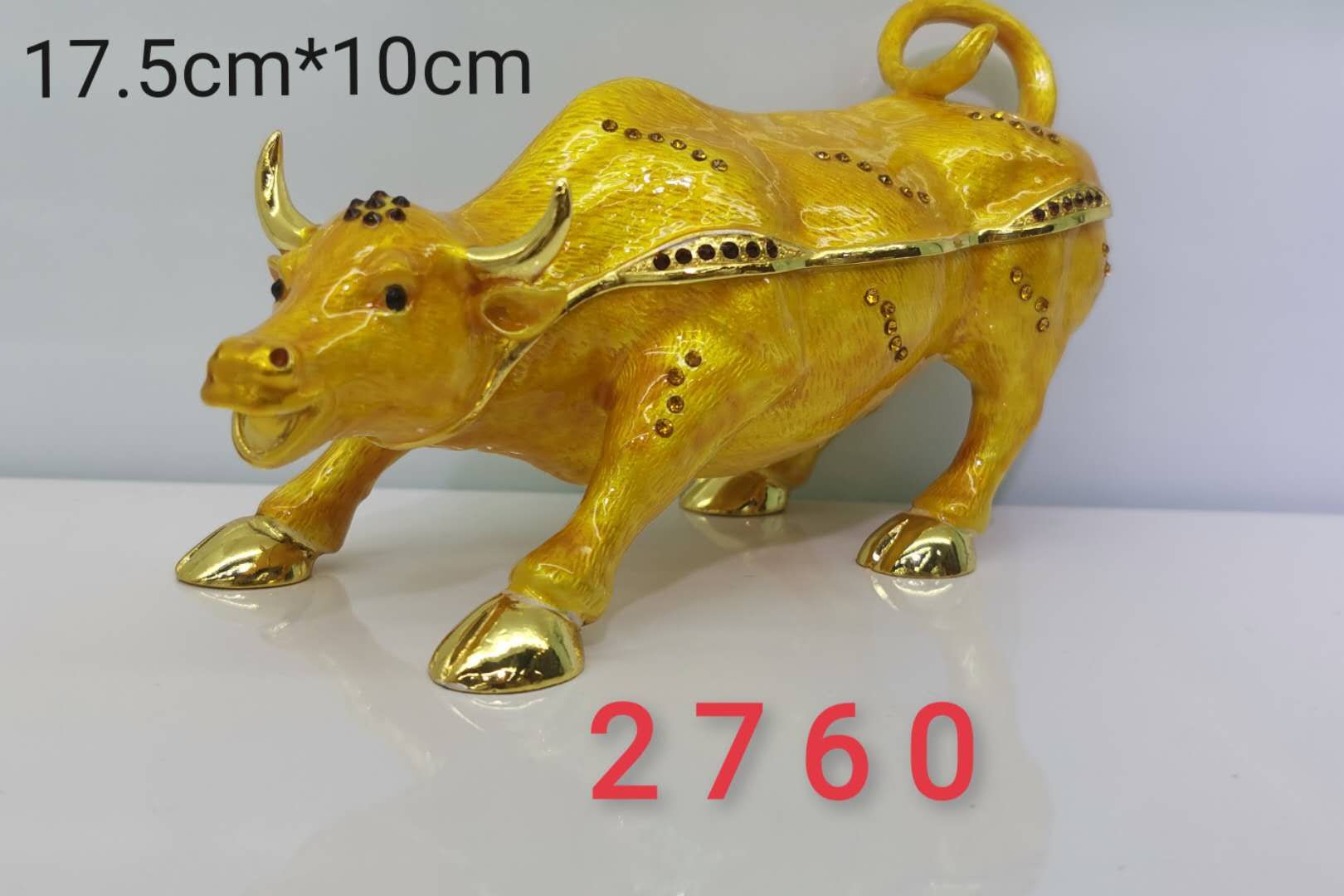 工艺合金牛，首饰盒，可以打开产品图