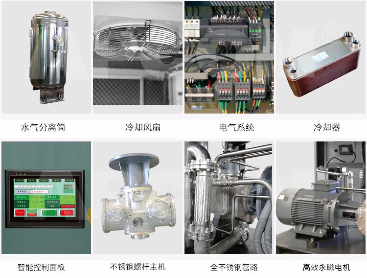 132kw oil-free screw air compressor, oil-free variable frequency screw air compressor, oil-free permanent magnet variable frequency screw air compressor detail image 7