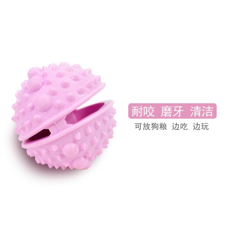 Manufacturers direct sales of pet toys Macaron TPR bite resistant spherical with thorns leakage ball dog teeth leakage ball details Picture