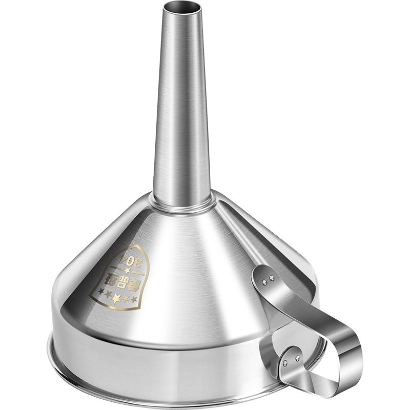Thickened household oil and wine drain with filter screen 304 stainless steel funnel [medium size details Picture