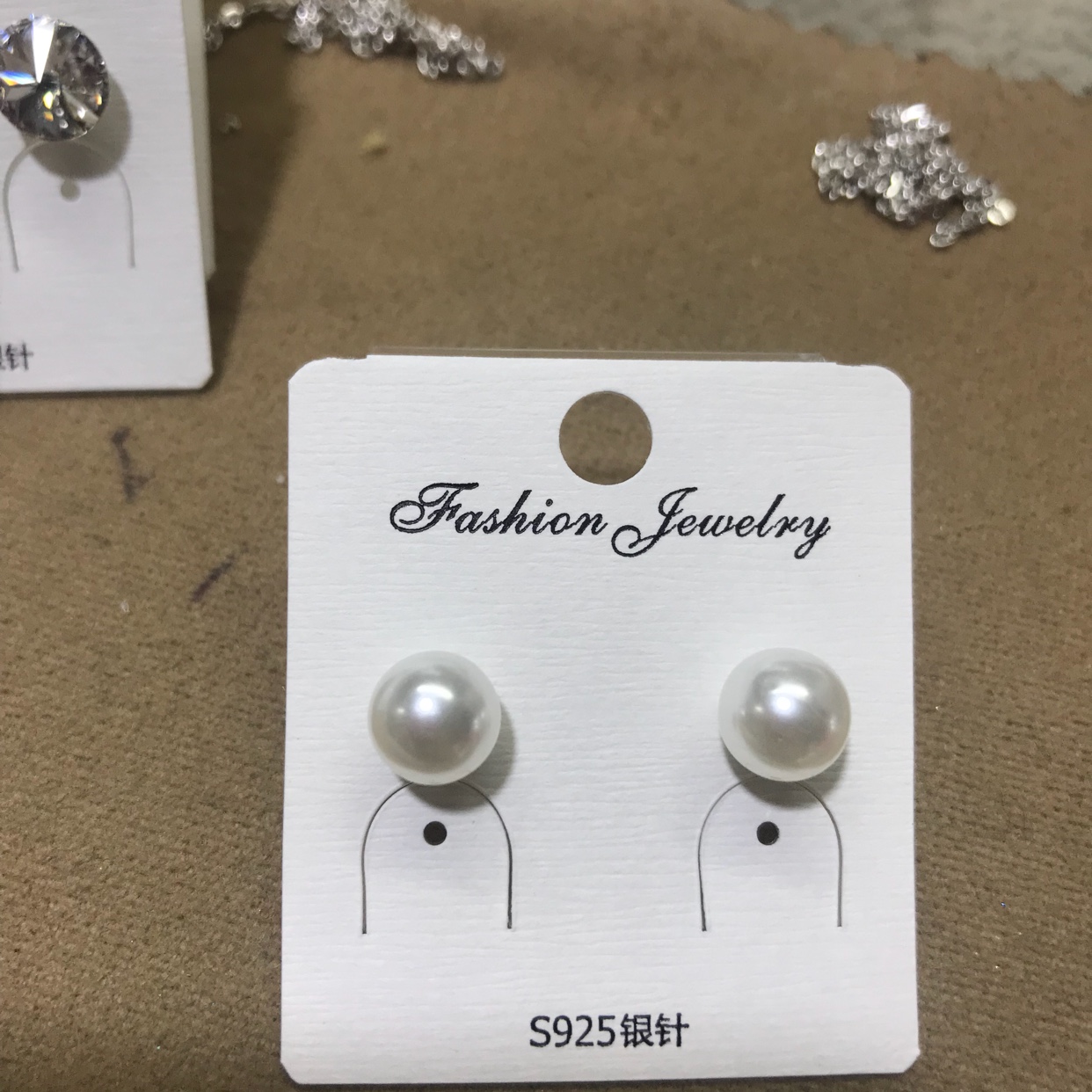 Pearl silver needle pearl stud thumbnail