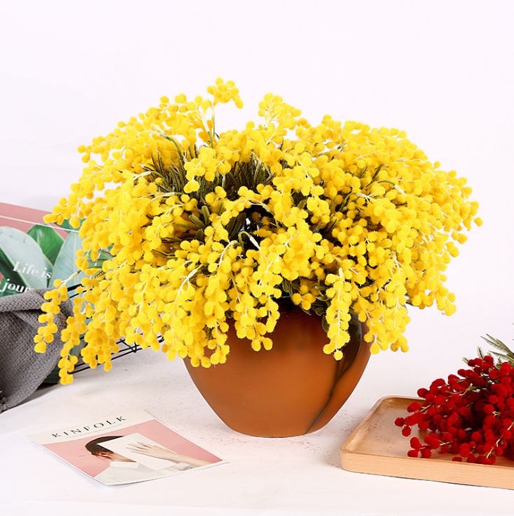 Yiwu's new style of "Shu Wang Cherry Blossom Pom-pom Artificial Flower" is a pure handcrafted pom-pom artificial flower for festival photography details Picture
