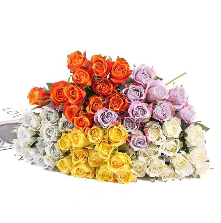 12 high-quality notes from Yiwu: Rose, artificial rose, high-end artificial rose, artificial flower, silk flower details Picture