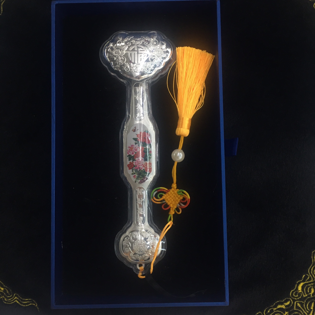 纯银如意工艺品摆件纯银实心如意摆件纯银礼品手把件高端礼品收藏