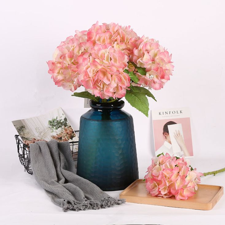 Yiwu good goods single branch with bud film hydrangea simulation flower photography painting living room home decoration fake flower thumbnail