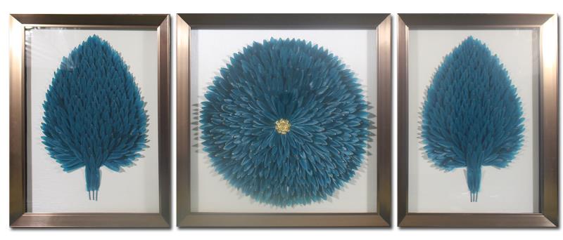 Chinese-style feather hanging paintings