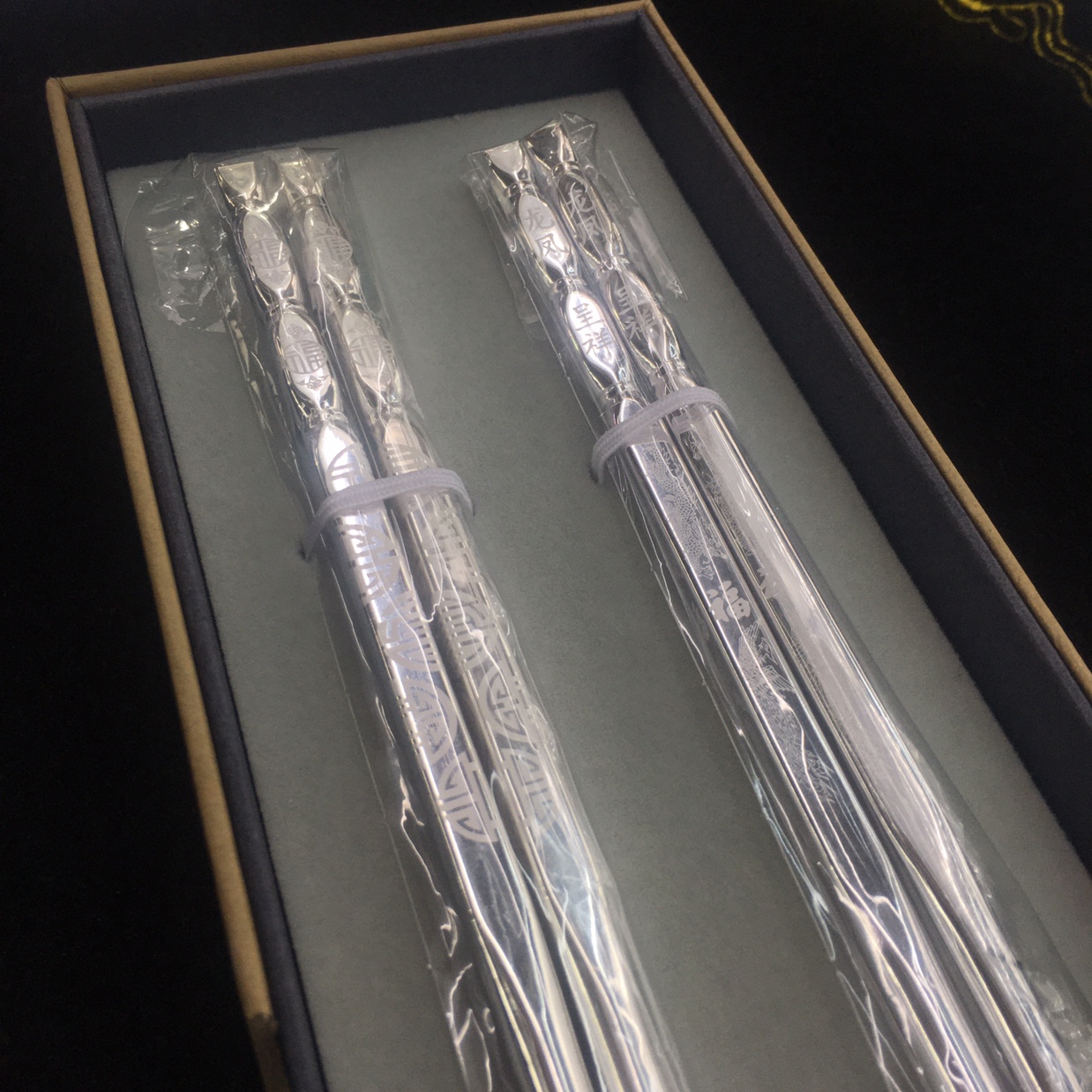 纯银筷子多款家用足银半实心银餐具送长辈礼品产品图