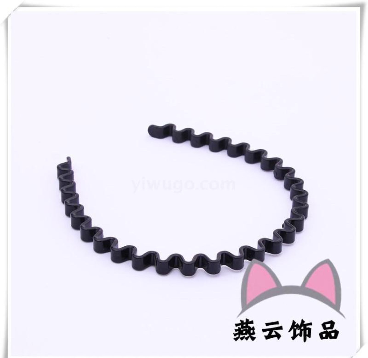 Popular black shiny paint wavy plastic head buckle, thumbnail