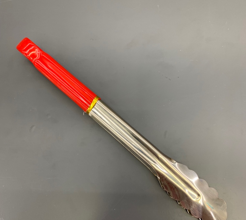 红色包胶食品夹细节图