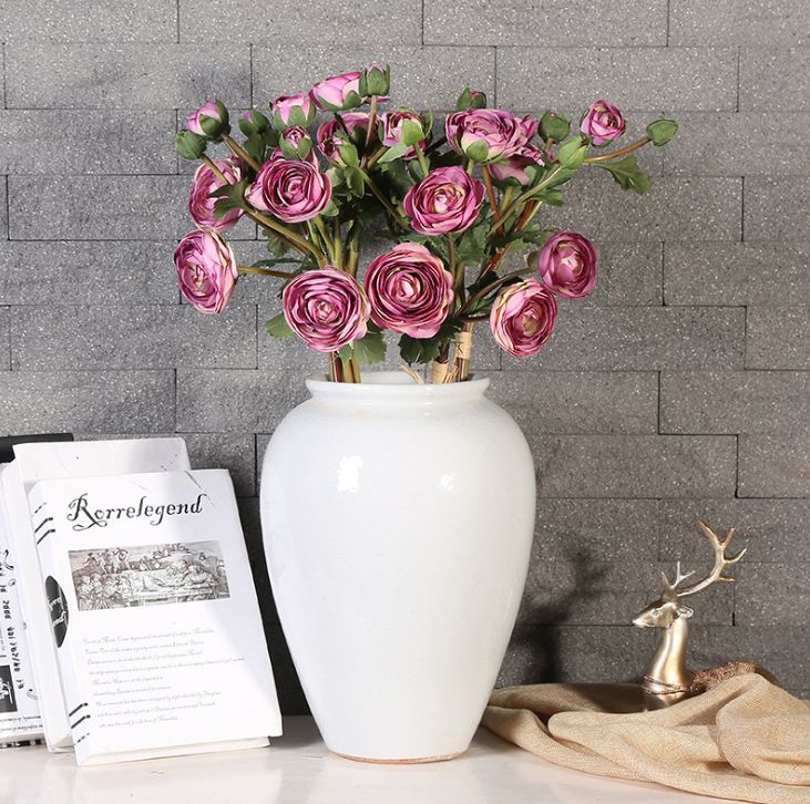 Yiwu good goods high-grade artificial flower 3 hand-held lotus artificial rose silk flower fake flower artificial flower thumbnail