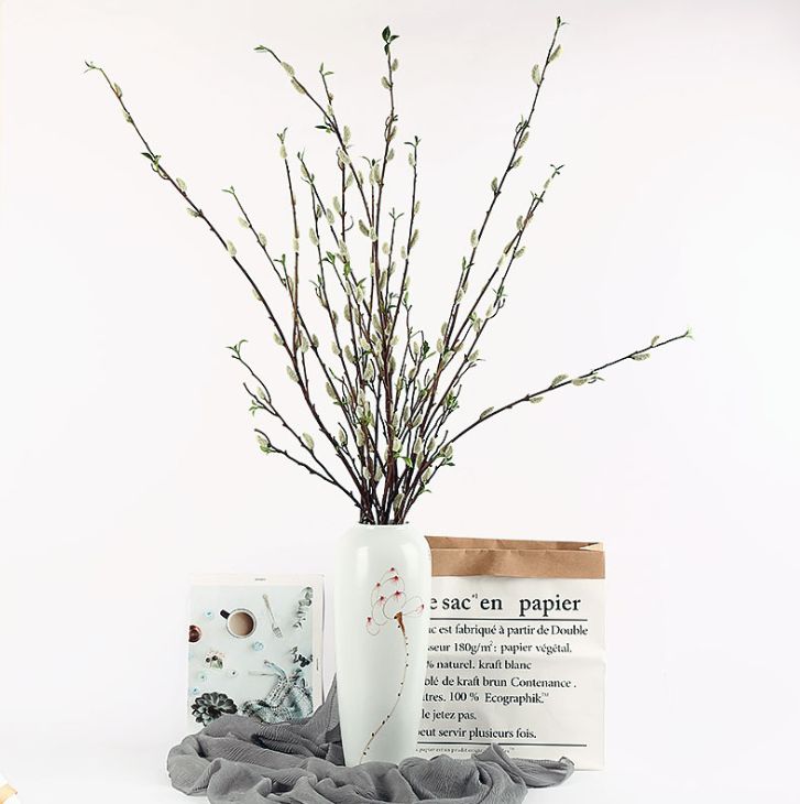 New cat willow willow branch artificial plant flower arrangements from Yiwu, paired with shooting props and floor-standing decorative flower arrangements