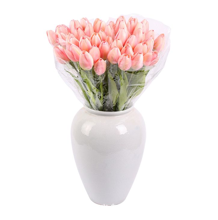 Yiwu quality artificial tulips 12 stems hand-held notes, Brinda tulips hand-held notes, artificial tulips, artificial flowers, silk flowers, artificial flowers, home decoration, wedding arrangement details Picture