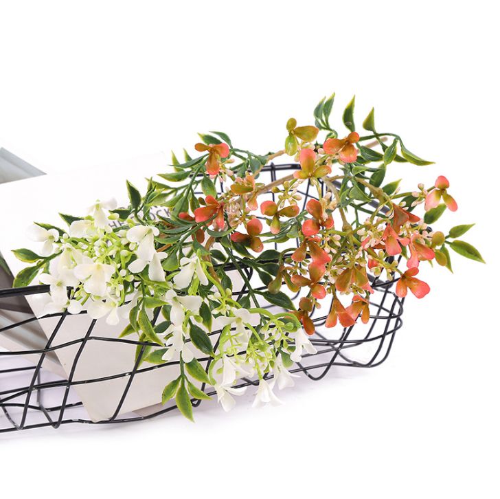 Yiwu quality artificial flowers: 5-head small floral patterns, European-style living room decorative items, wedding floral art, plastic artificial flowers Specification image