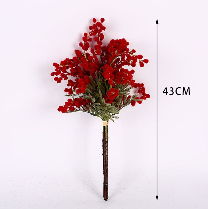 Yiwu's new style of "Shu Wang Cherry Blossom Pom-pom Artificial Flower" is a pure handcrafted pom-pom artificial flower for festival photography Specification image
