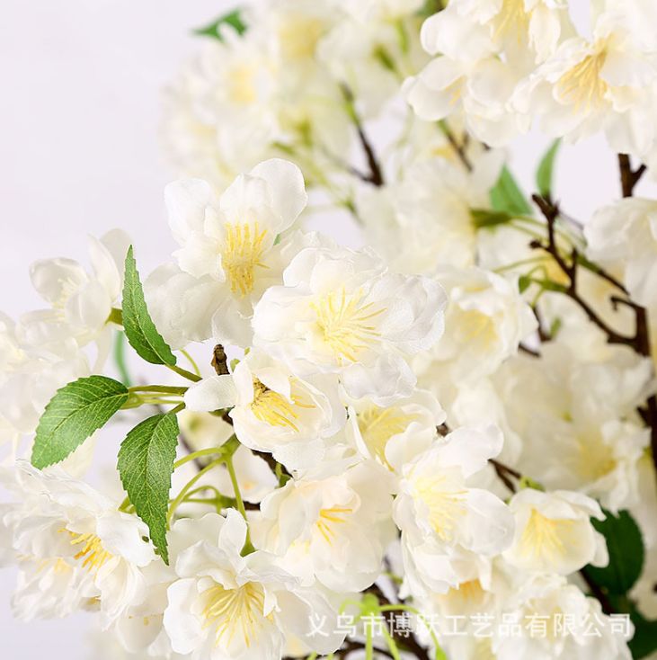 Yiwu's high-quality simulated large cherry blossom branches, highly realistic cherry blossom simulation flower landscaping site arrangement, simulated cherry blossom home decoration project flowers, garden landscape window display project Specification image
