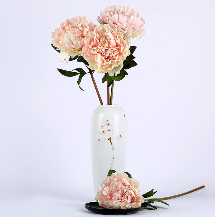 Yiwu quality Xiantao peony flower, artificial peony flower, silk flower, wedding and home decoration details Picture