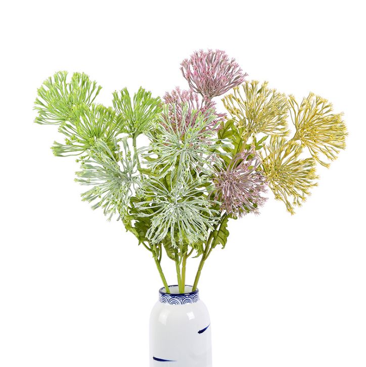 Yiwu quality single-stem 3-head large lace flowers, artificial flowers, artificial flowers, home decoration flowers, wedding photography sets, artificial plants, artificial green plants, garden landscapes, home window display projects details Picture