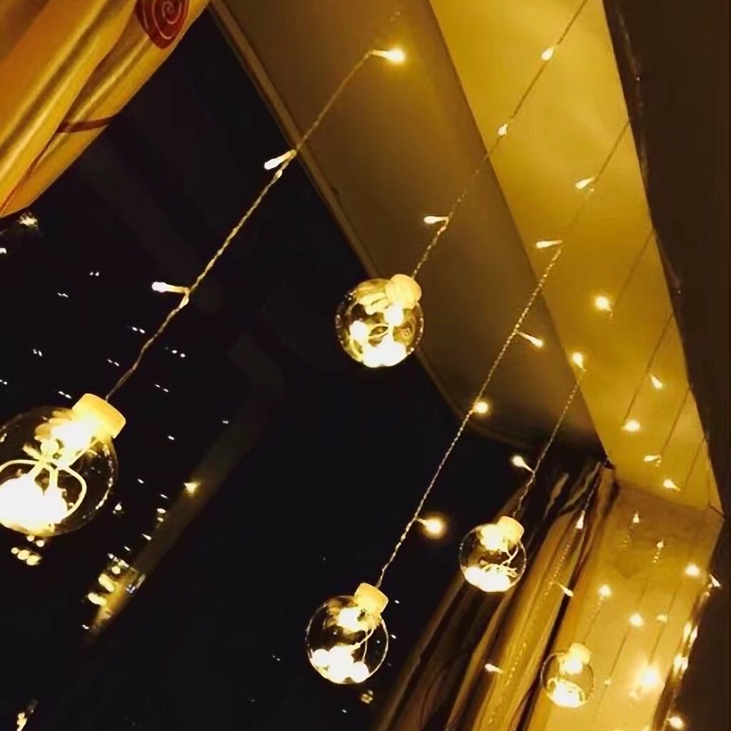 Wish lantern string, curtain light, wish ball, five-pointed star, romantic and charming lanterns, window display, creative led decorative lights Application Scenario