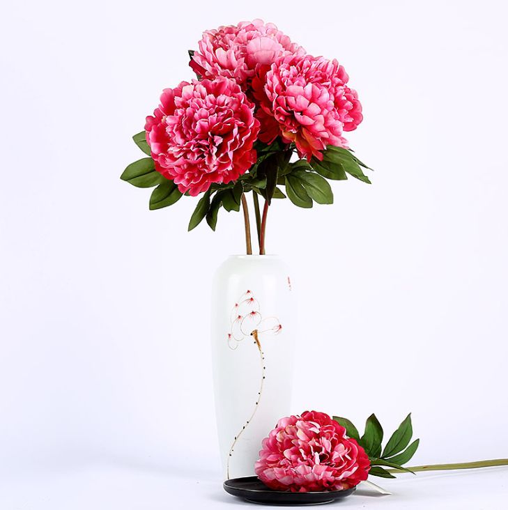 Yiwu good goods Xiantao peony flower simulation peony fake flower silk flower wedding home decoration thumbnail