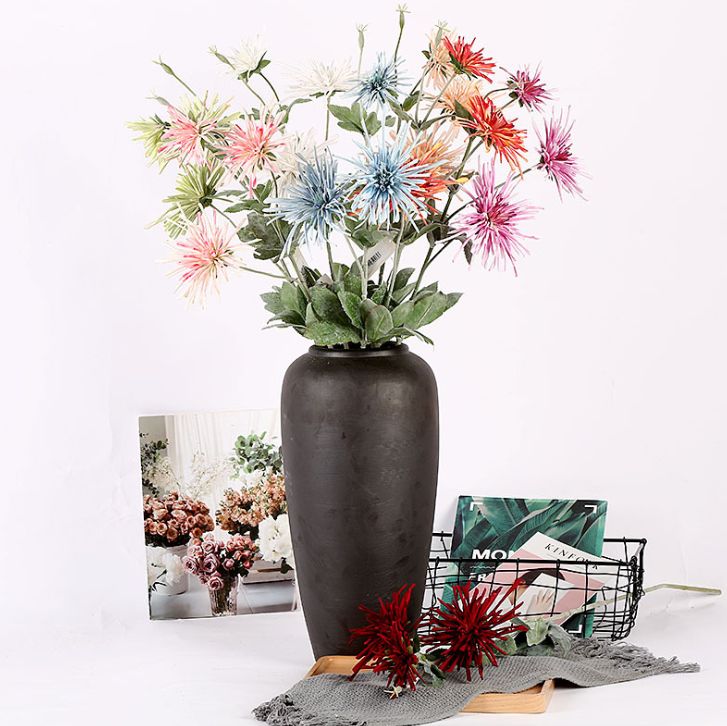 Yiwu's high-quality artificial chrysanthemums, 3-head chrysanthemums, artificial flowers, home, wedding, photography and decoration Specification image